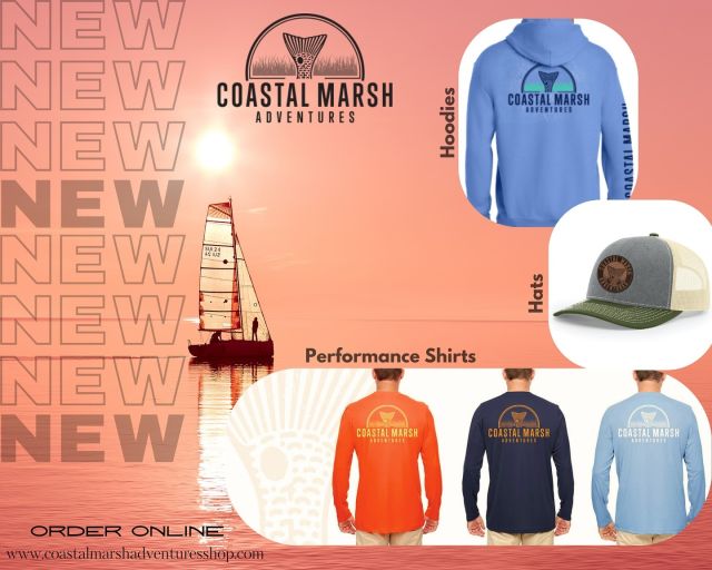 Check out some of our active outdoor wear, hoodies, and hats. Let me know which one is your favorite in the comments! 

🔗Order online: 
http://coastalmarshadventuresshop.com

📞(304) 807-7577

📧chris@coastalmarshcharters.com